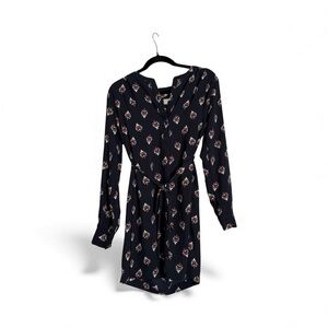 LOFT Navy Long Sleeve Shirt Dress